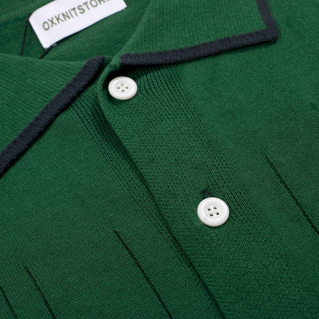 Suéter de cárdigan de punto verde vintage para hombres