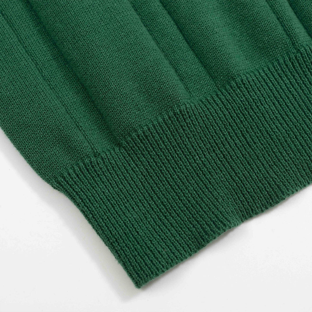Suéter de cárdigan de punto verde vintage para hombres