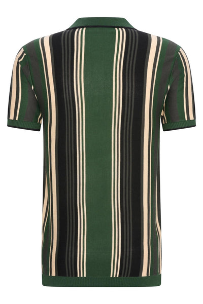 Polo rétro en tricot bleu des années 60 pour hommes