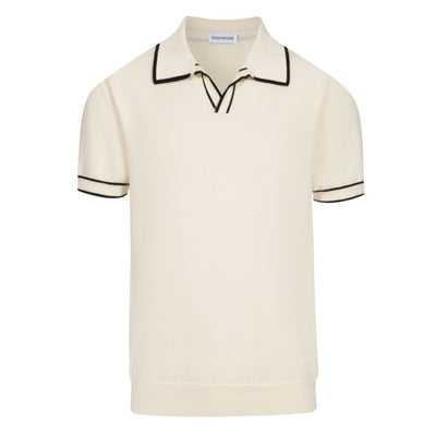 Men's Casual Vintage White Apricot Polo Shirt