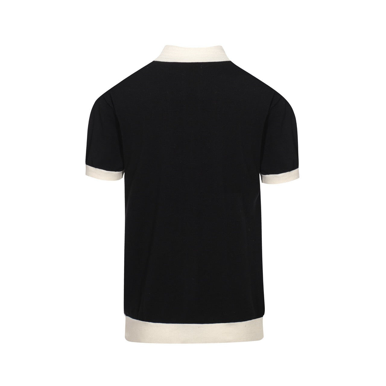 OXKNIT Men Vintage Clothing 1960s Mod Style black knit Polo