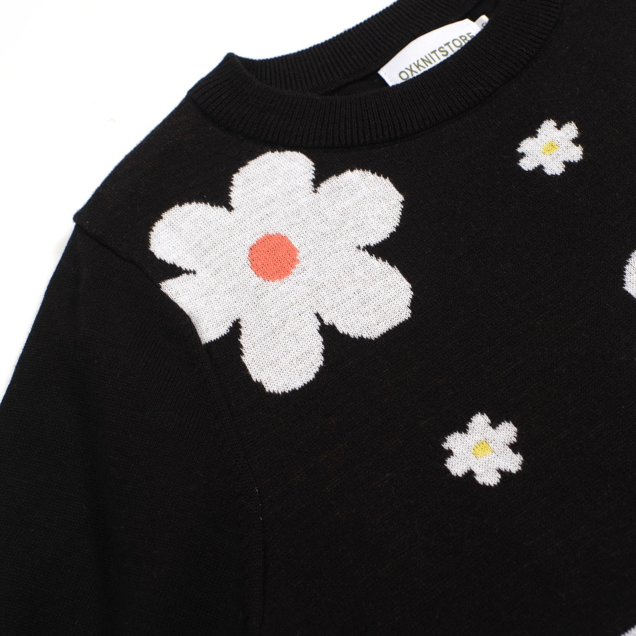 Women's knit crew neck short sleeve vintage floral T-shirt