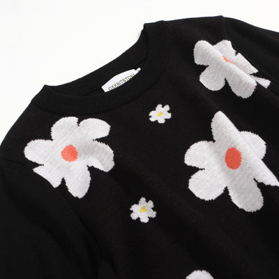 Women's knit crew neck short sleeve vintage floral T-shirt