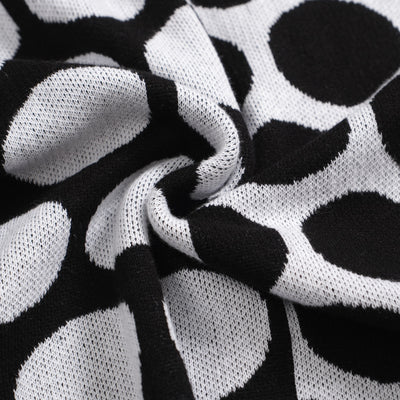 Men's polka dot contrast knit polo shirt