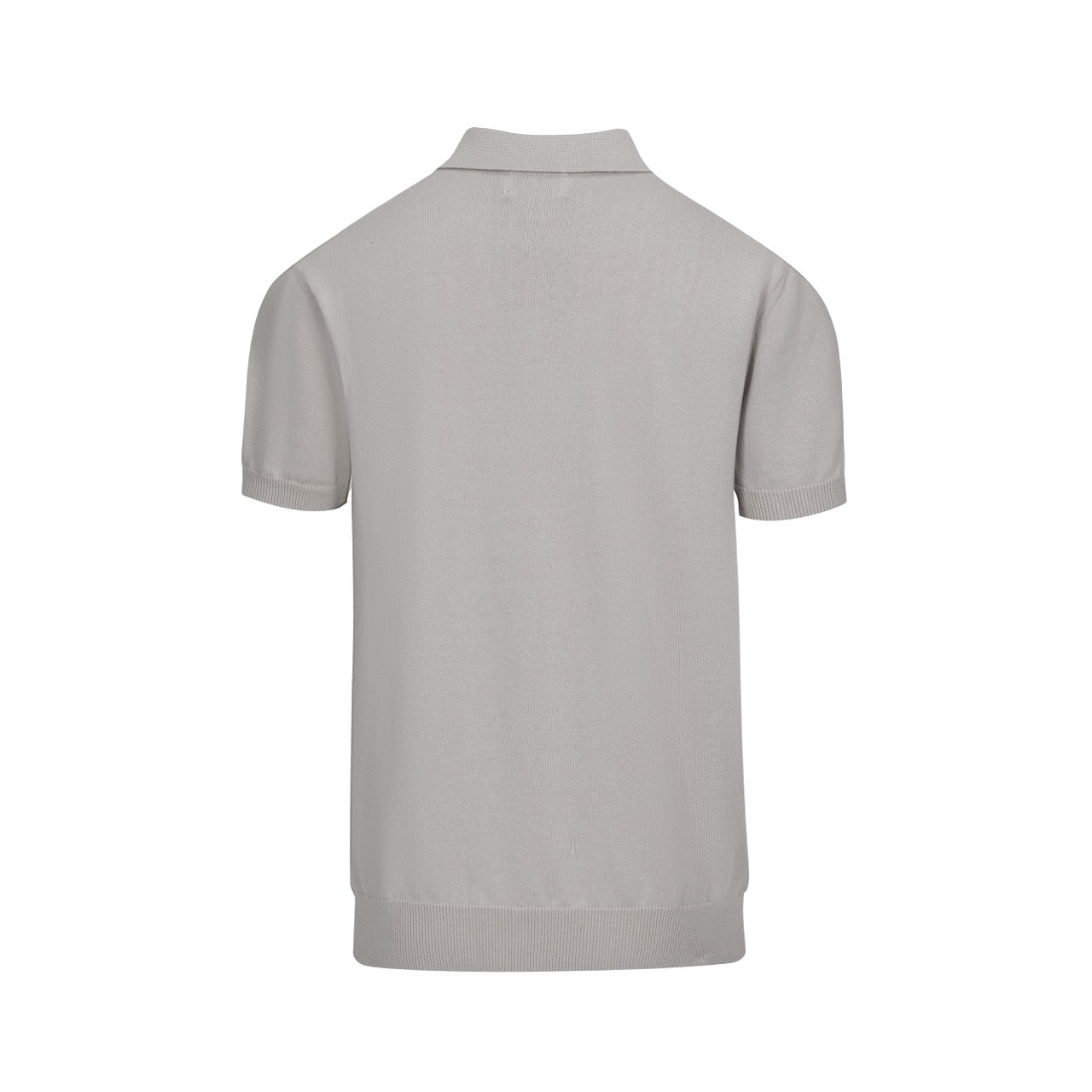 Men's grey star V-neck knit polo shirt