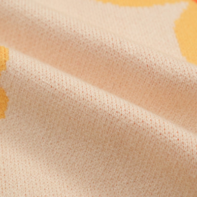 Men's yellow sunshine flower knit cardigan