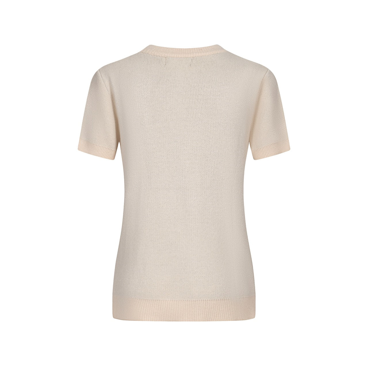 Women's knitted T-shirt with apricot flowers