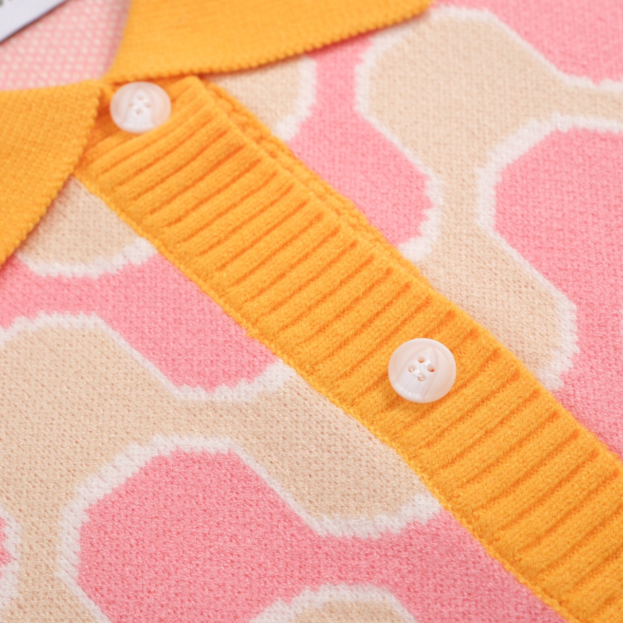Men's 70s Pink Wavy Knit Polo – Vintage Sunset Pattern