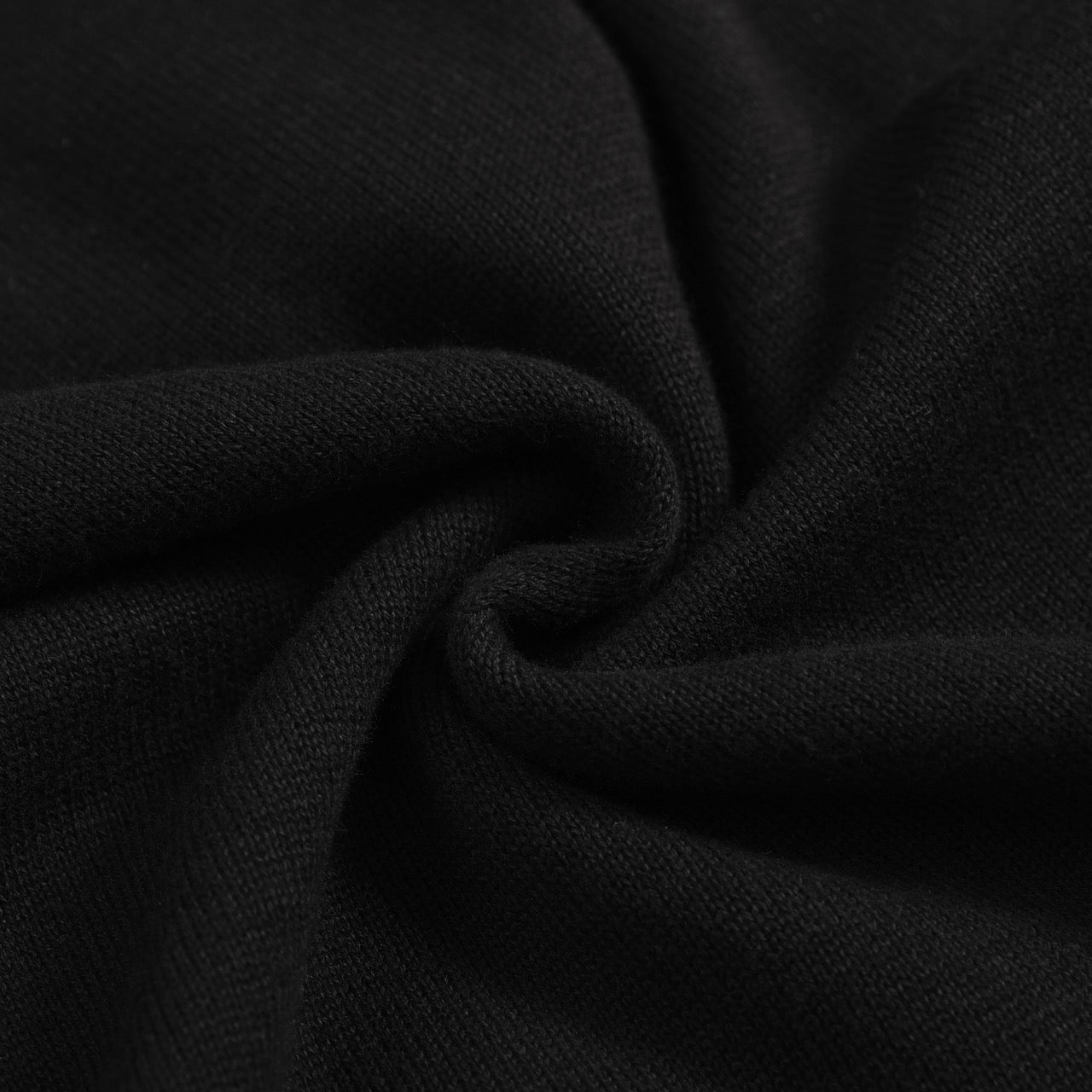Men's black knit short sleeved polo shirt