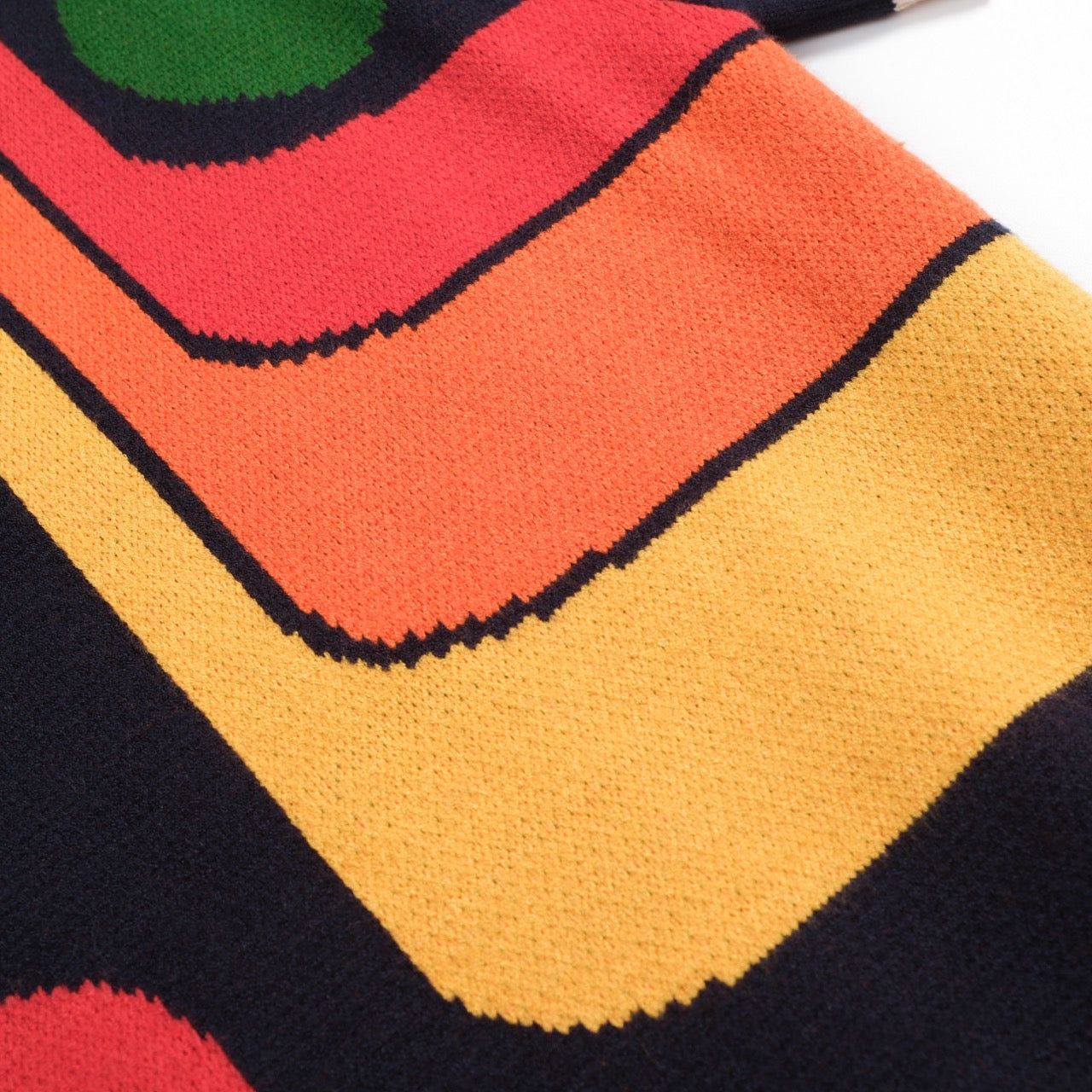 OXKNIT Herren Strick Shirt Vintage - Schwarz Mit 1977 Jacquard Muster Regular Fit