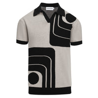 Men's Green Zigzag Knit Polo Shirt – 60s Mod Chevron Pattern