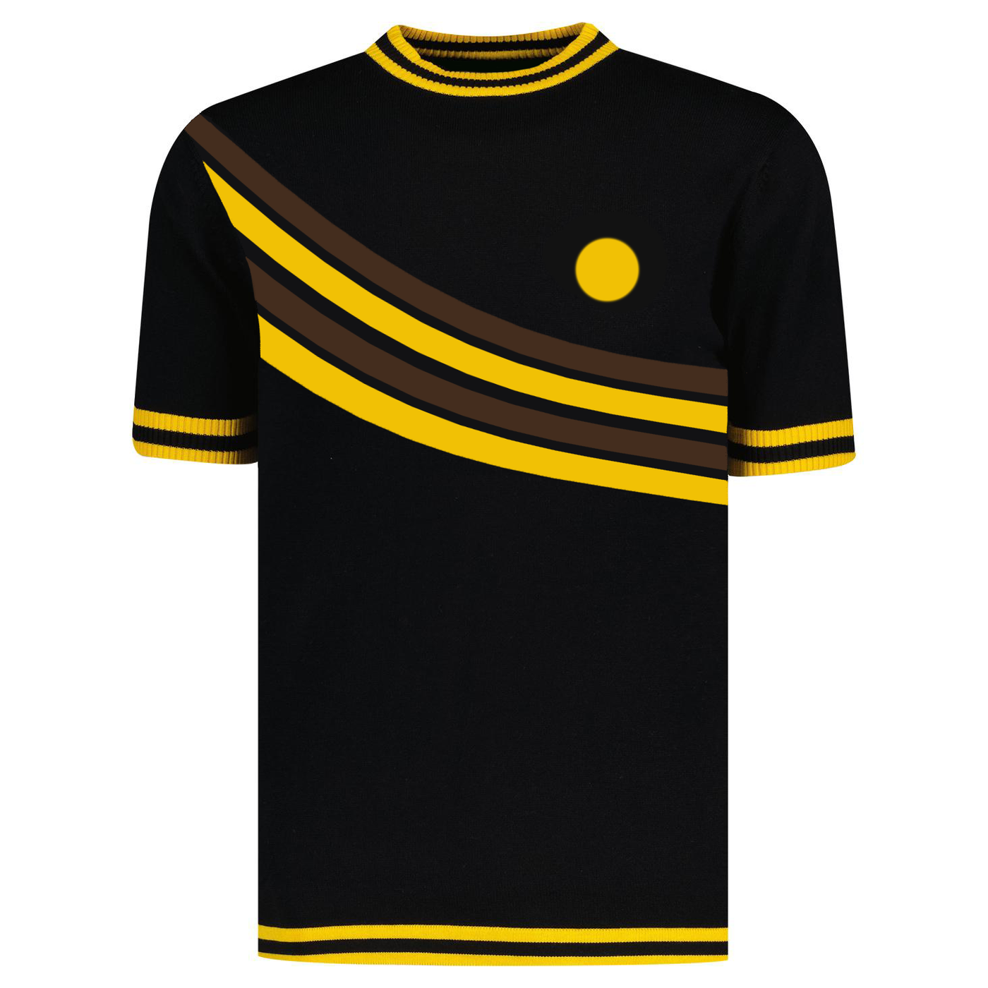 Men's yellow vintage striped knit T-shirt