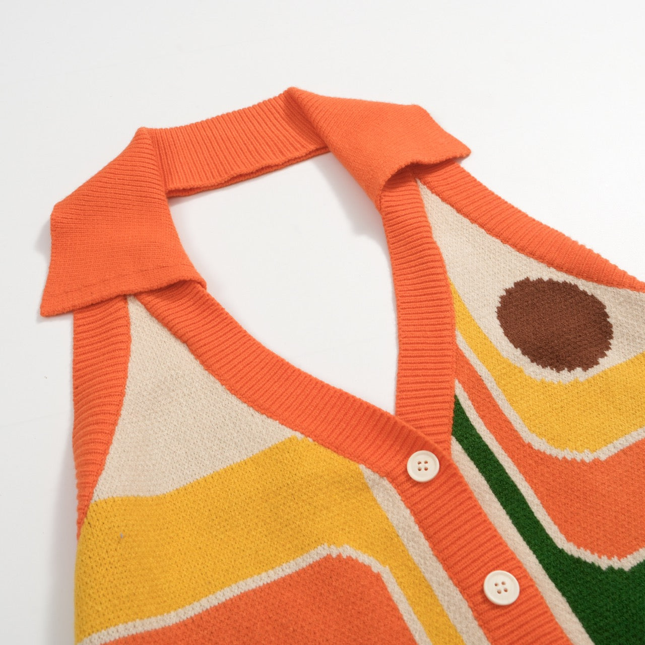 Women's multi-colored art knit vest – OXKnit