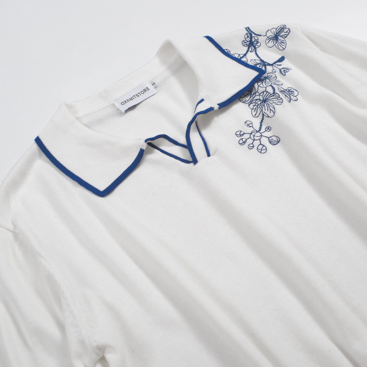 OXKNIT Damen Langarm Shirt Vintage - Gestreiftes Baumwollshirt Mit Rundhals