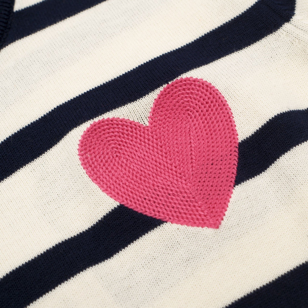 Frauen gestreiftes Vintage Love Sticked Strick T-Shirt