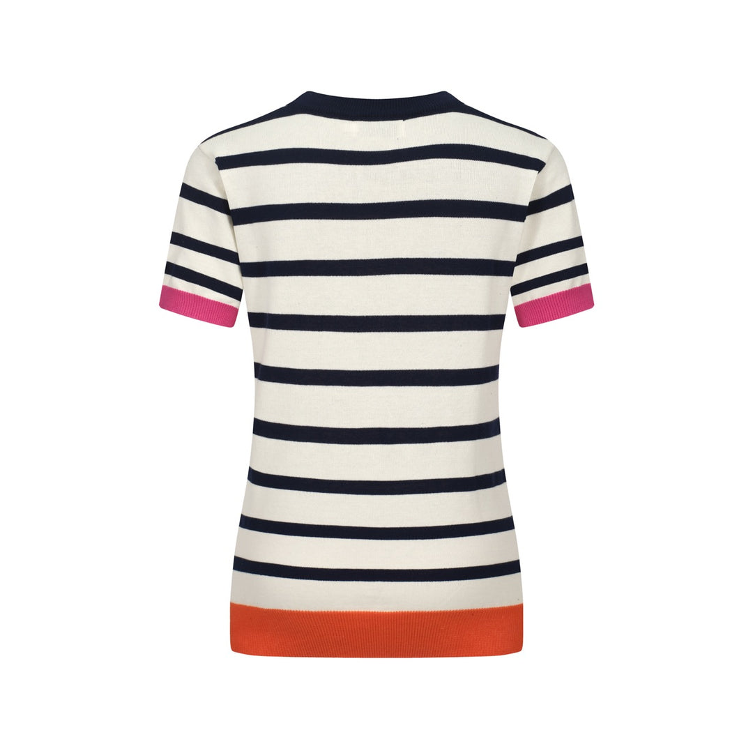 Frauen gestreiftes Vintage Love Sticked Strick T-Shirt