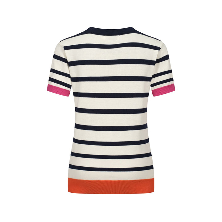 Frauen gestreiftes Vintage Love Sticked Strick T-Shirt