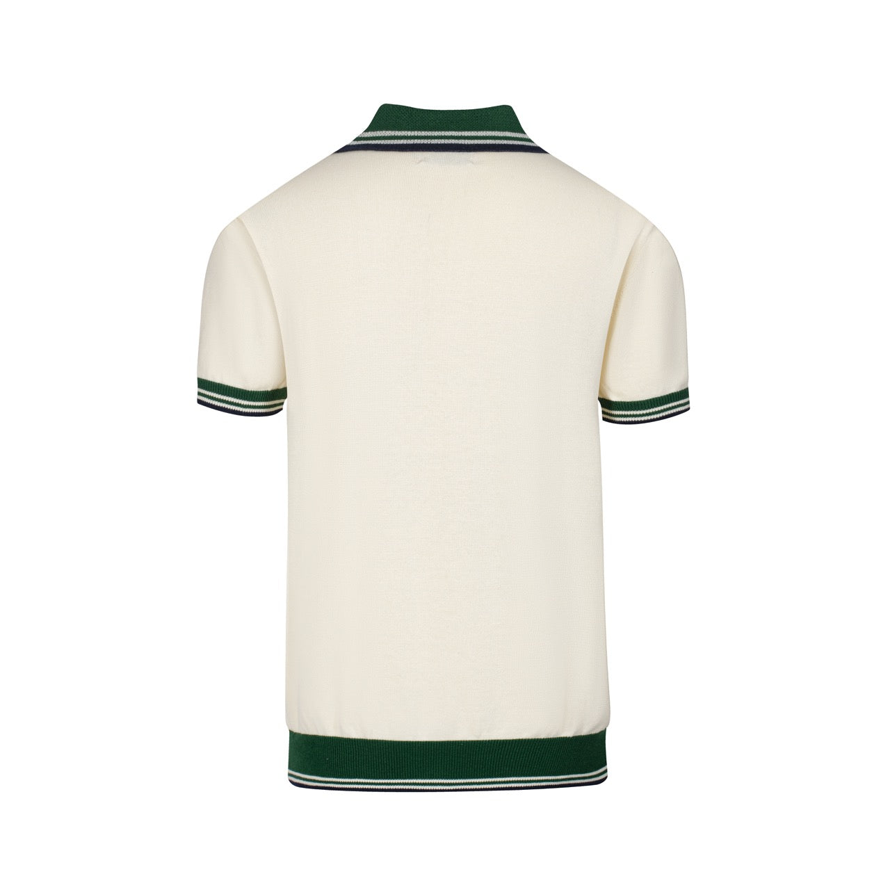 【SALE】 Retro | Shirt Polo Knit 1970s Vintage Men's Cream Green with ミュージシャン