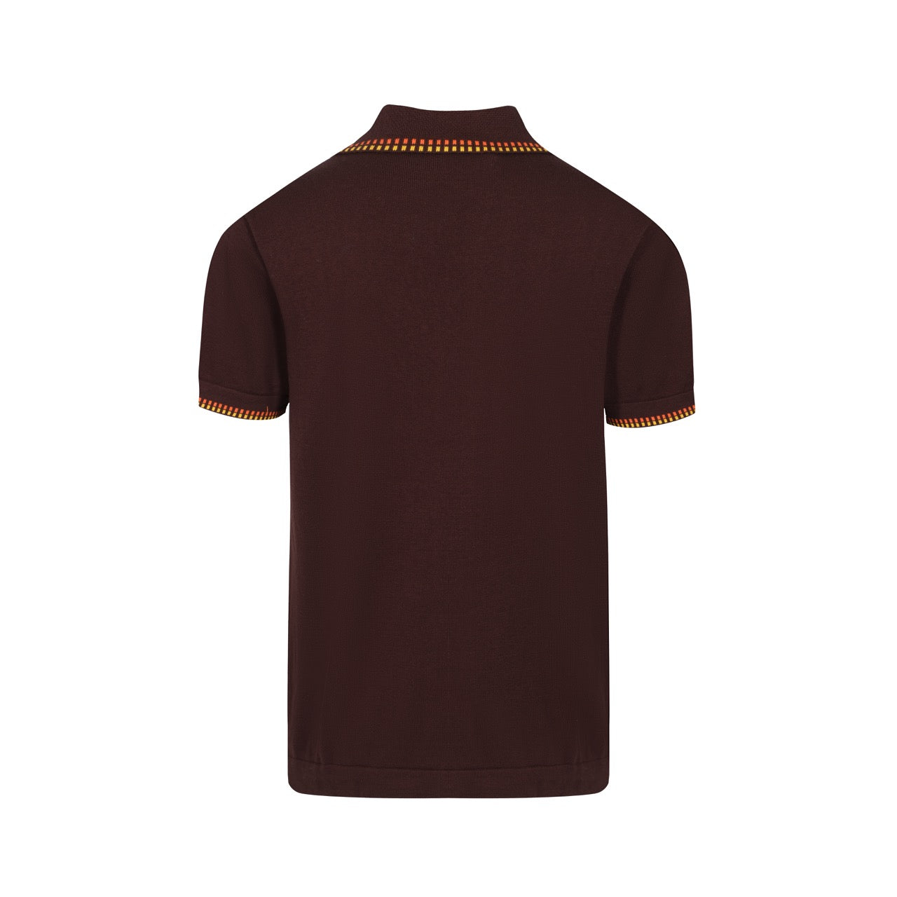Men's Brown Knitted Polo With Crawdaddy Collar & Bottom