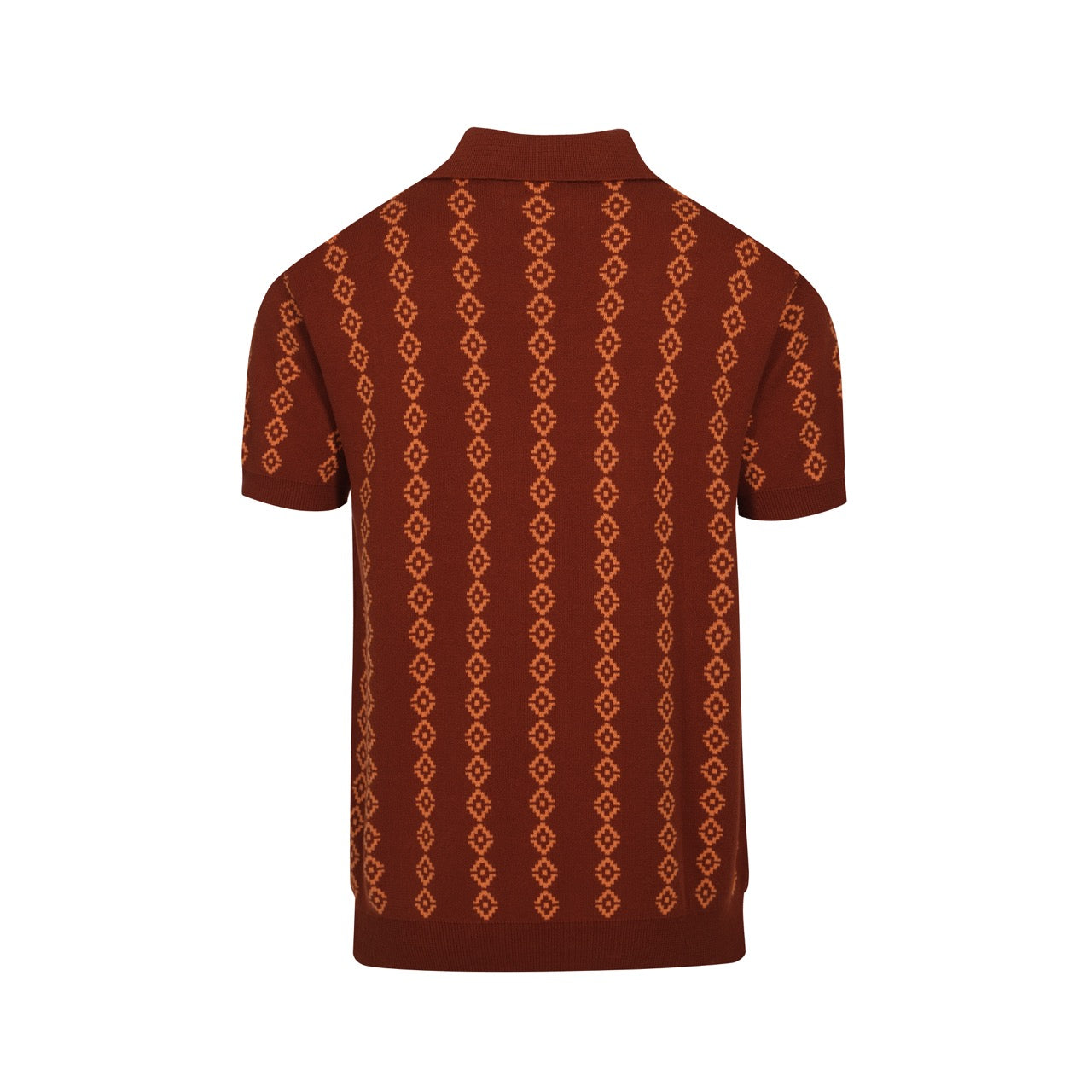 Ανδρικά πλεκτά ρετρό πόλο μπλουζάκια σε στυλ Mod της δεκαετίας του 1960 σε σκούρο καφέ