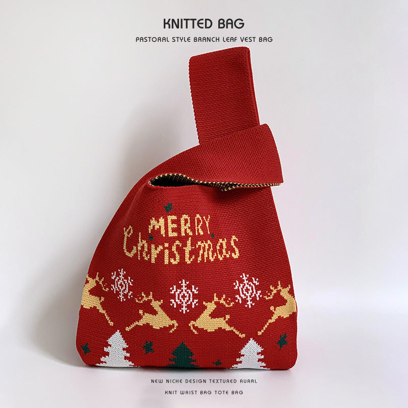 Weihnachtsgeschenktüte Strickweste Tasche Handtasche