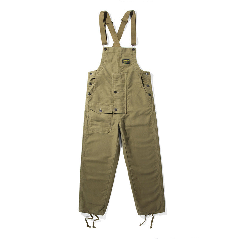 Men's Retro Casual Navy Deck Cargo Overalls – OXKnit