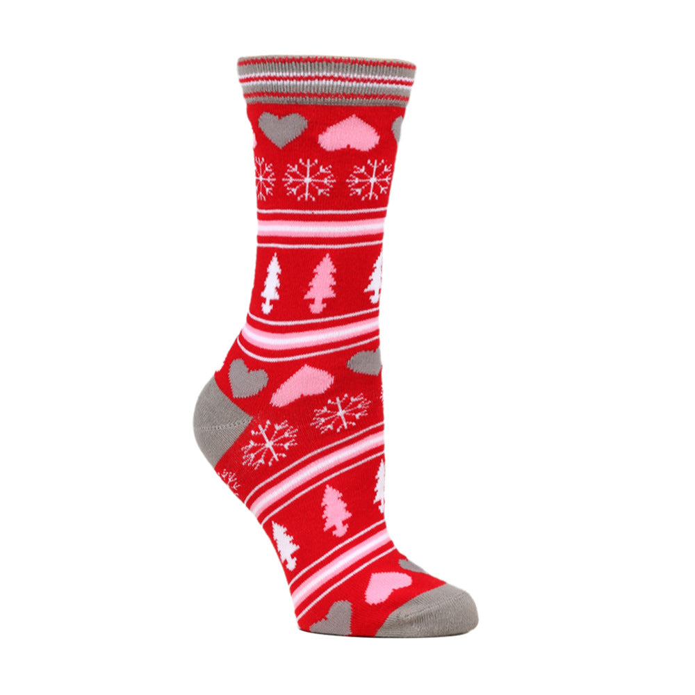 Christmas stockings new elk men's and women's stockings medium tube socks