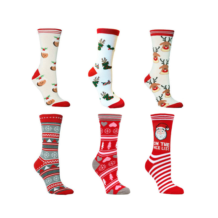 Christmas stockings new elk men's and women's stockings medium tube socks