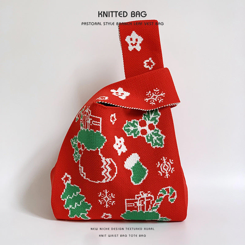 Weihnachtsgeschenktüte Strickweste Tasche Handtasche