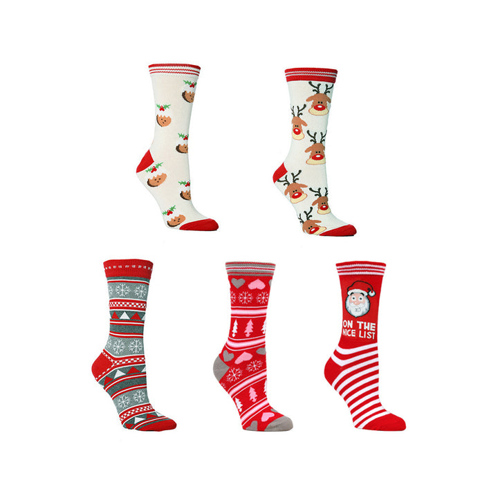 Christmas stockings new elk men's and women's stockings medium tube socks