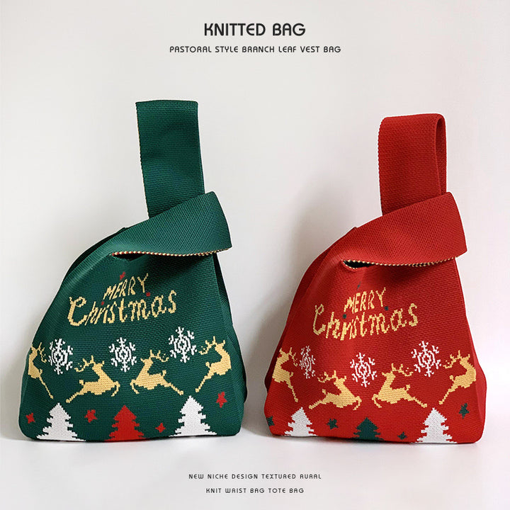 Weihnachtsgeschenktüte Strickweste Tasche Handtasche
