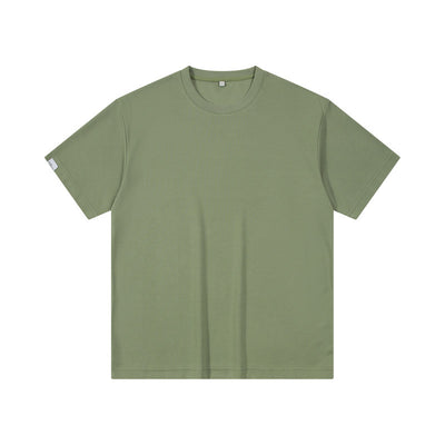 Men's casual twill short-sleeved solid color cotton t-shirt