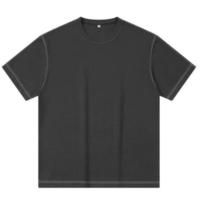 Men's Retro Drop Shoulder Contrast Line Twill T-Shirt