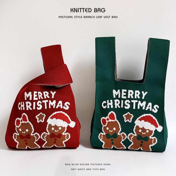 Weihnachtsgeschenktüte Strickweste Tasche Handtasche