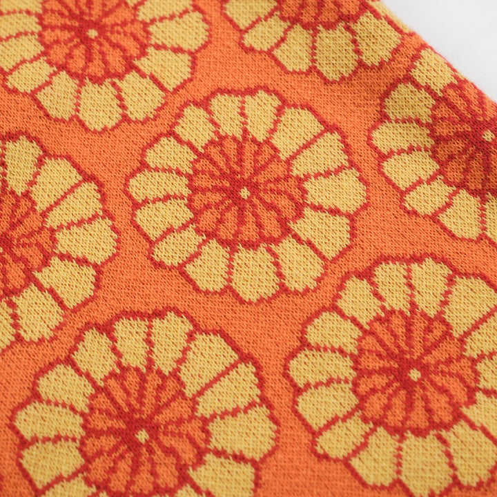 Women's vintage art color Mosaic jacquard cardigan