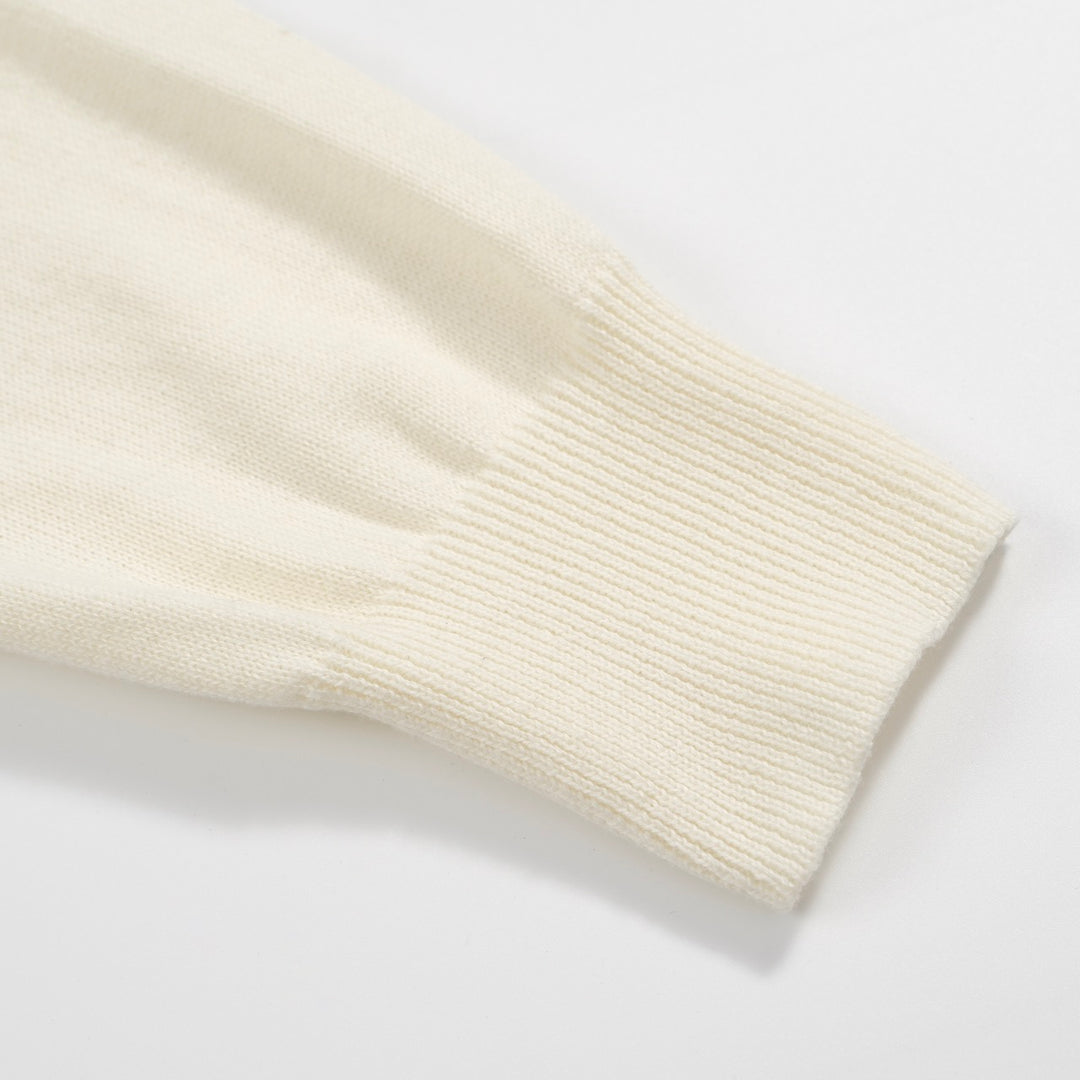 Men's 1974 Retro Knit Sweater – Cream Pullover with Graphic Lettering