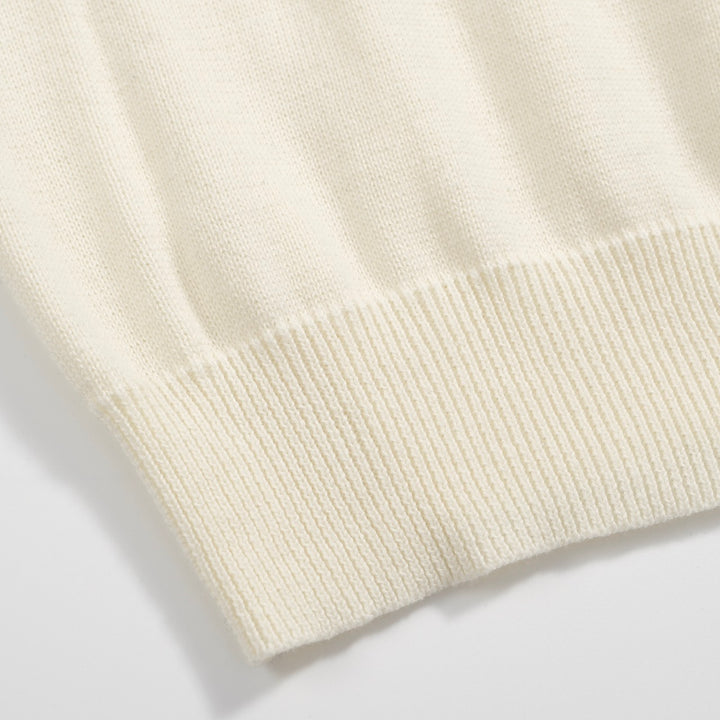 Men's 1974 Retro Knit Sweater – Cream Pullover with Graphic Lettering