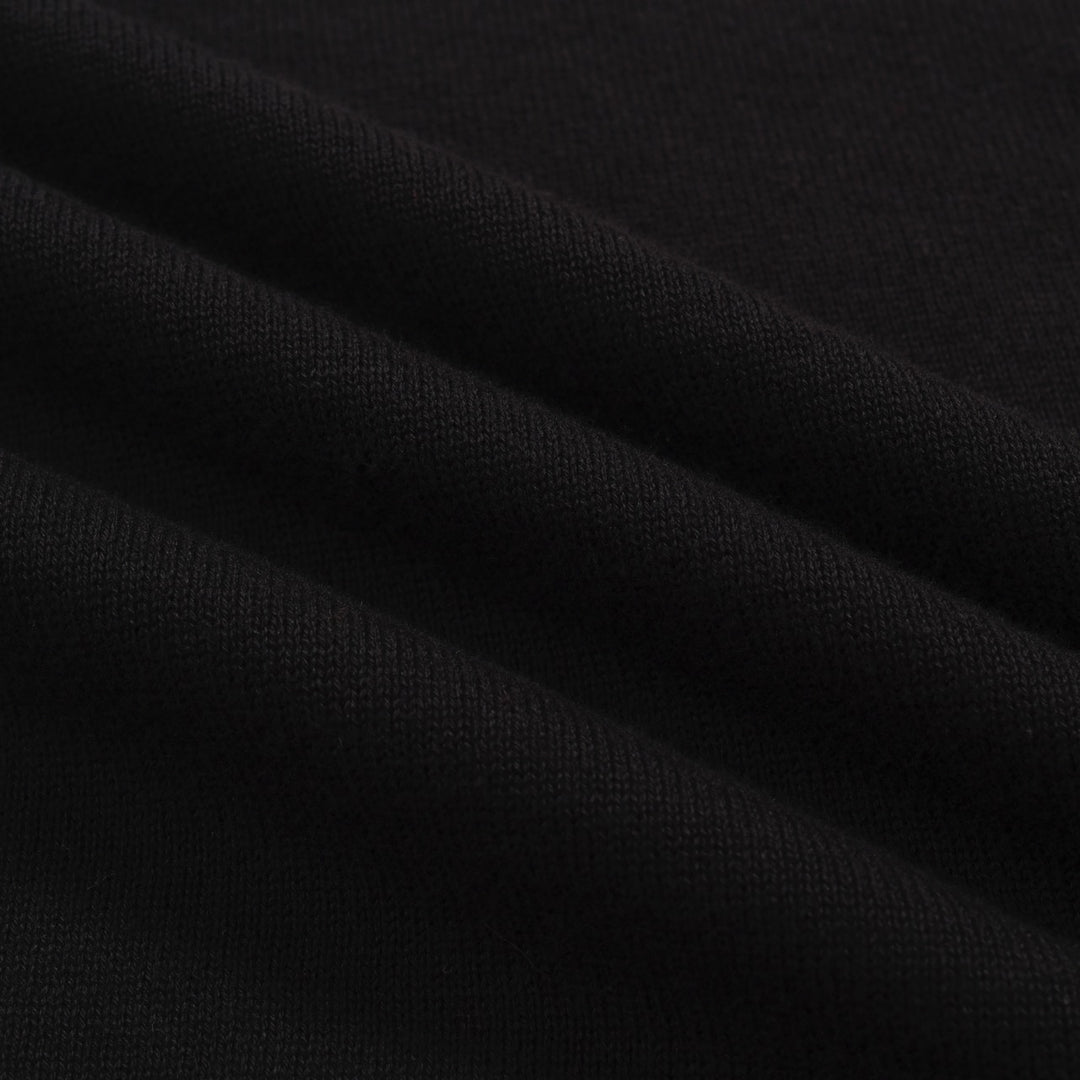 Women’s Black Knit Sweater with Red Heart – MOD Minimalist Long Sleeve