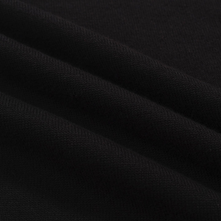 Women’s Black Knit Sweater with Red Heart – MOD Minimalist Long Sleeve