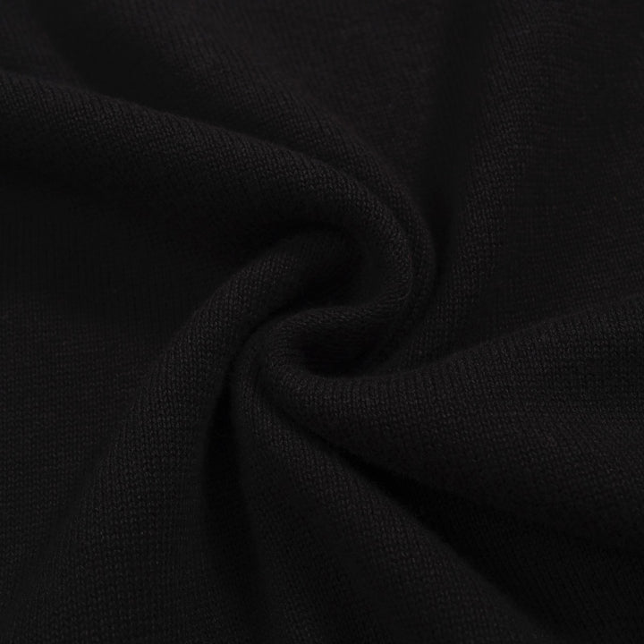 Women’s Black Knit Sweater with Red Heart – MOD Minimalist Long Sleeve
