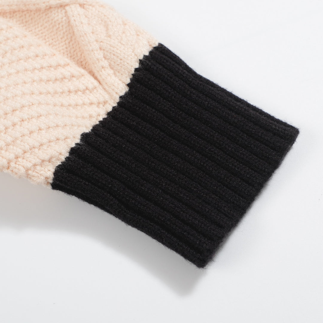 Men’s Colorblock Turtleneck Sweater – Black, Green, Blue & Cream