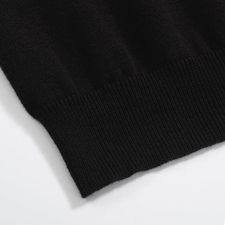 Women’s Black Cat Sweater – Starburst Knit with Tabby Graphic