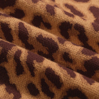 Men’s Leopard Knit Polo Sweater – Long Sleeve Retro Collar