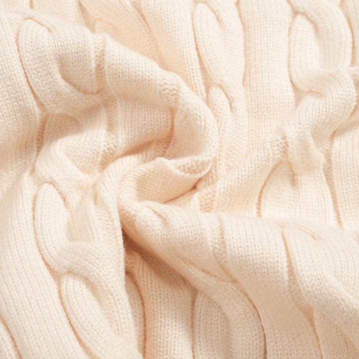 Men's white apricot vintage twist knit coat