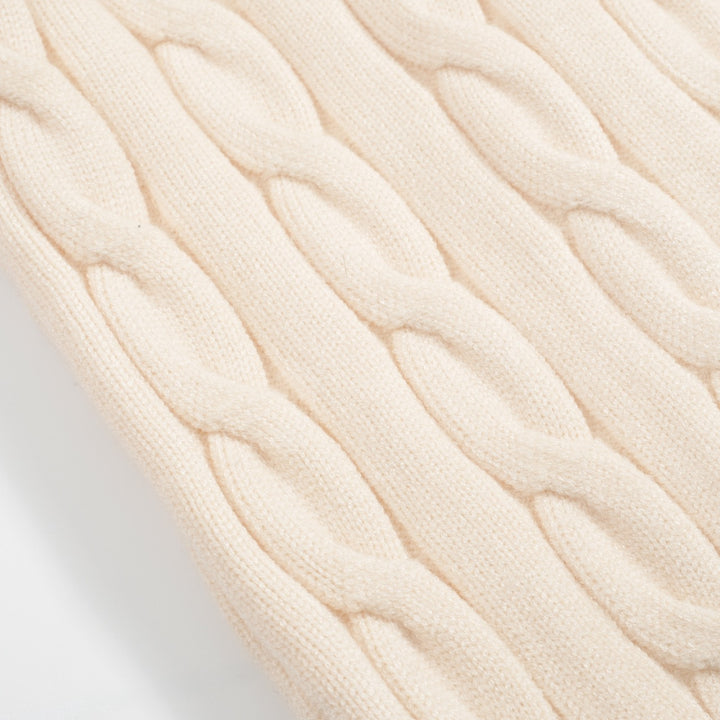 Men's white apricot vintage twist knit coat