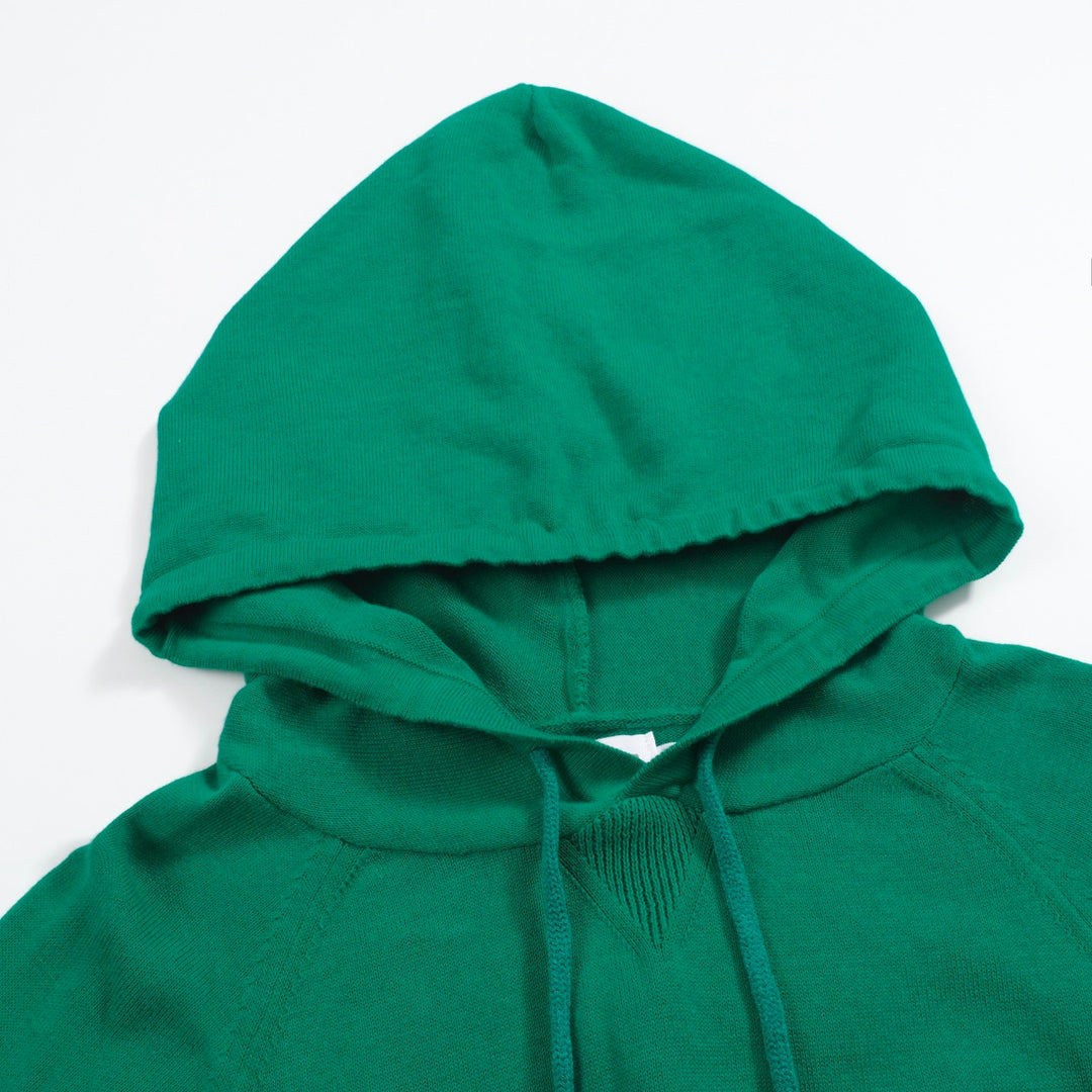 Men’s Retro Stripe Knit Hoodie – Green, Red & Cream
