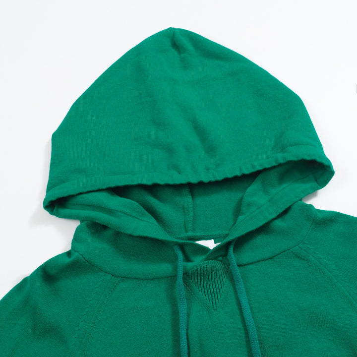 Men’s Retro Stripe Knit Hoodie – Green, Red & Cream