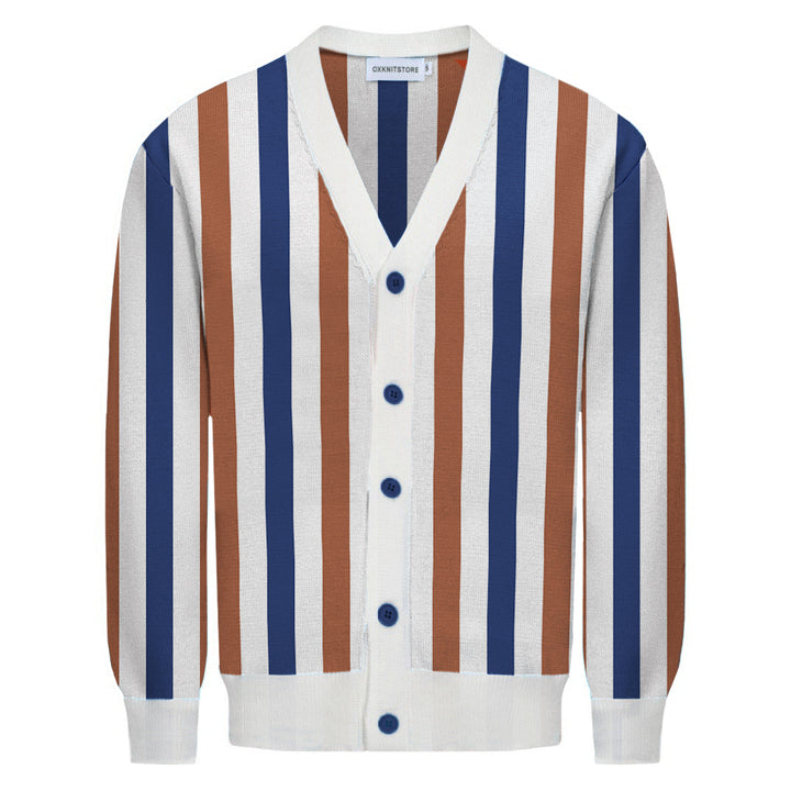 Vertical Stripe Knit Cardigan