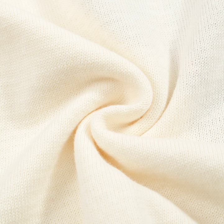 Men’s Abstract Face Art Knitwear – Cream