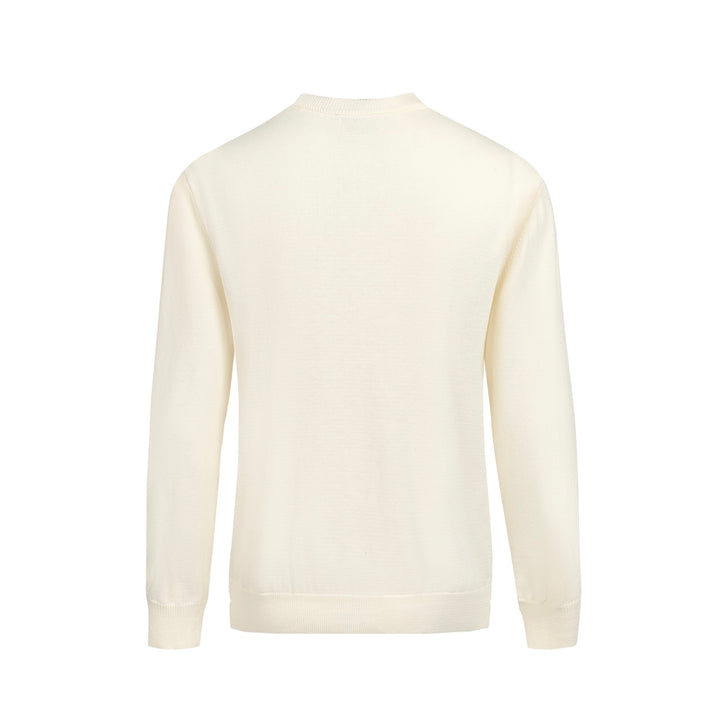 Men’s Abstract Face Art Knitwear – Cream
